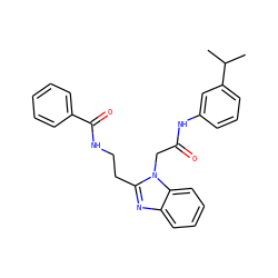 CC(C)c1cccc(NC(=O)Cn2c(CCNC(=O)c3ccccc3)nc3ccccc32)c1 ZINC000299829354