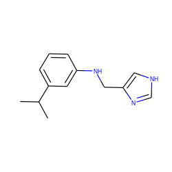CC(C)c1cccc(NCc2c[nH]cn2)c1 ZINC000054763638