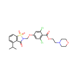 CC(C)c1cccc2c1C(=O)N(COc1cc(Cl)c(C(=O)OCCN3CCOCC3)c(Cl)c1)S2(=O)=O ZINC000026966936