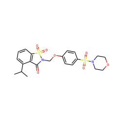 CC(C)c1cccc2c1C(=O)N(COc1ccc(S(=O)(=O)N3CCOCC3)cc1)S2(=O)=O ZINC000026965624