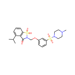 CC(C)c1cccc2c1C(=O)N(COc1cccc(S(=O)(=O)N3CCN(C)CC3)c1)S2(=O)=O ZINC000026944050