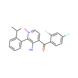 CC(C)c1ccccc1-c1c(N)c(C(=O)c2ccc(F)cc2F)cc[n+]1[O-] ZINC000043011837