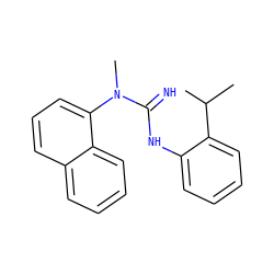 CC(C)c1ccccc1NC(=N)N(C)c1cccc2ccccc12 ZINC000013733825