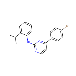 CC(C)c1ccccc1Nc1nccc(-c2ccc(Br)cc2)n1 ZINC000103300960