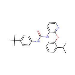 CC(C)c1ccccc1Oc1ncccc1NC(=O)Nc1ccc(C(C)(C)C)cc1 ZINC000035816995