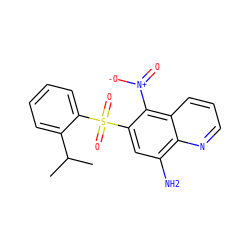 CC(C)c1ccccc1S(=O)(=O)c1cc(N)c2ncccc2c1[N+](=O)[O-] ZINC000003824468