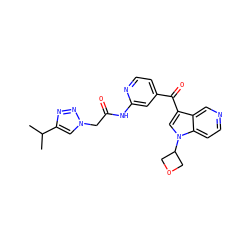 CC(C)c1cn(CC(=O)Nc2cc(C(=O)c3cn(C4COC4)c4ccncc34)ccn2)nn1 ZINC001772642729