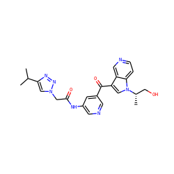 CC(C)c1cn(CC(=O)Nc2cncc(C(=O)c3cn([C@@H](C)CO)c4ccncc34)c2)nn1 ZINC001772619414