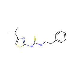 CC(C)c1csc(NC(=S)NCCc2ccccc2)n1 ZINC000013744897