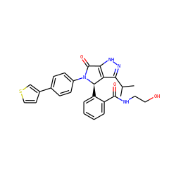 CC(C)c1n[nH]c2c1[C@@H](c1ccccc1C(=O)NCCO)N(c1ccc(-c3ccsc3)cc1)C2=O ZINC000096177099