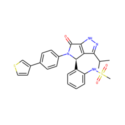 CC(C)c1n[nH]c2c1[C@@H](c1ccccc1NS(C)(=O)=O)N(c1ccc(-c3ccsc3)cc1)C2=O ZINC000096177096