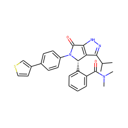 CC(C)c1n[nH]c2c1[C@H](c1ccccc1C(=O)N(C)C)N(c1ccc(-c3ccsc3)cc1)C2=O ZINC000096177101