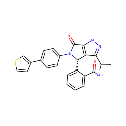 CC(C)c1n[nH]c2c1[C@H](c1ccccc1C(N)=O)N(c1ccc(-c3ccsc3)cc1)C2=O ZINC000096177098