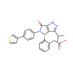 CC(C)c1n[nH]c2c1[C@H](c1ccccc1CC(=O)O)N(c1ccc(-c3ccsc3)cc1)C2=O ZINC000096177102