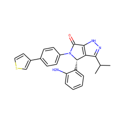 CC(C)c1n[nH]c2c1[C@H](c1ccccc1N)N(c1ccc(-c3ccsc3)cc1)C2=O ZINC000096177089