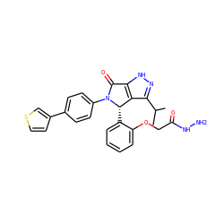 CC(C)c1n[nH]c2c1[C@H](c1ccccc1OCC(=O)NN)N(c1ccc(-c3ccsc3)cc1)C2=O ZINC000144614645