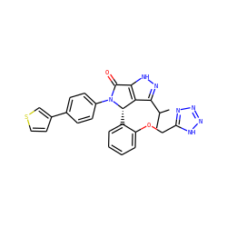 CC(C)c1n[nH]c2c1[C@H](c1ccccc1OCc1nnn[nH]1)N(c1ccc(-c3ccsc3)cc1)C2=O ZINC000096177183