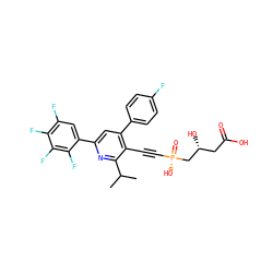 CC(C)c1nc(-c2cc(F)c(F)c(F)c2F)cc(-c2ccc(F)cc2)c1C#C[P@](=O)(O)C[C@H](O)CC(=O)O ZINC000026666104