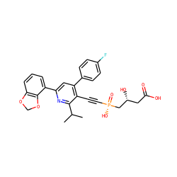 CC(C)c1nc(-c2cccc3c2OCO3)cc(-c2ccc(F)cc2)c1C#C[P@](=O)(O)C[C@H](O)CC(=O)O ZINC000026720607