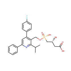 CC(C)c1nc(-c2ccccc2)cc(-c2ccc(F)cc2)c1CO[P@](=O)(O)C[C@H](O)CC(=O)O ZINC000026675376