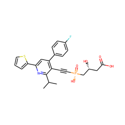 CC(C)c1nc(-c2cccs2)cc(-c2ccc(F)cc2)c1C#C[P@](=O)(O)C[C@H](O)CC(=O)O ZINC000026720678