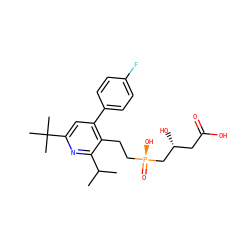 CC(C)c1nc(C(C)(C)C)cc(-c2ccc(F)cc2)c1CC[P@](=O)(O)C[C@H](O)CC(=O)O ZINC000026671518