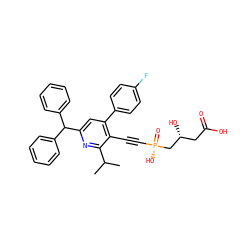 CC(C)c1nc(C(c2ccccc2)c2ccccc2)cc(-c2ccc(F)cc2)c1C#C[P@](=O)(O)C[C@H](O)CC(=O)O ZINC000026717623