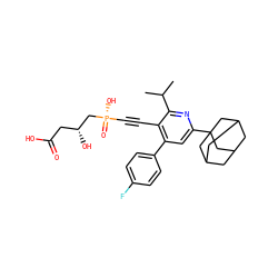 CC(C)c1nc(C23CC4CC(CC(C4)C2)C3)cc(-c2ccc(F)cc2)c1C#C[P@](=O)(O)C[C@H](O)CC(=O)O ZINC000026723770