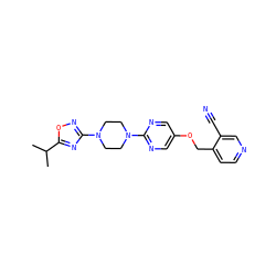 CC(C)c1nc(N2CCN(c3ncc(OCc4ccncc4C#N)cn3)CC2)no1 ZINC000096269996
