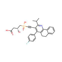 CC(C)c1nc2c(c(-c3ccc(F)cc3)c1C#C[P@](=O)(O)C[C@H](O)CC(=O)O)CCc1ccccc1-2 ZINC000026666083