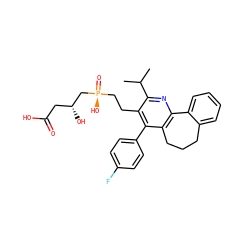 CC(C)c1nc2c(c(-c3ccc(F)cc3)c1CC[P@](=O)(O)C[C@H](O)CC(=O)O)CCCc1ccccc1-2 ZINC000026675433