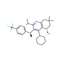 CC(C)c1nc2c(c(C3CCCCC3)c1[C@@H](F)c1ccc(C(F)(F)F)cc1)[C@@H](O)CC(C)(C)C2 ZINC000035802255