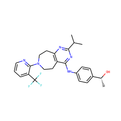 CC(C)c1nc2c(c(Nc3ccc([C@@H](C)O)cc3)n1)CCN(c1ncccc1C(F)(F)F)CC2 ZINC000144549556