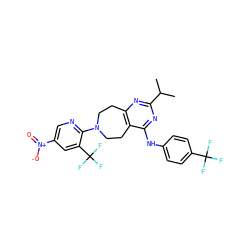 CC(C)c1nc2c(c(Nc3ccc(C(F)(F)F)cc3)n1)CCN(c1ncc([N+](=O)[O-])cc1C(F)(F)F)CC2 ZINC000137700790