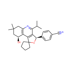 CC(C)c1nc2c(c3c1[C@@H](c1ccc(C#N)cc1)OC31CCCC1)[C@@H](O)CC(C)(C)C2 ZINC000114344002