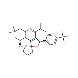 CC(C)c1nc2c(c3c1[C@@H](c1ccc(C(C)(C)C)cc1)OC31CCCC1)[C@@H](O)CC(C)(C)C2 ZINC000114344513