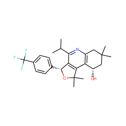 CC(C)c1nc2c(c3c1[C@@H](c1ccc(C(F)(F)F)cc1)OC3(C)C)[C@@H](O)CC(C)(C)C2 ZINC000114344050