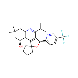 CC(C)c1nc2c(c3c1[C@@H](c1ccc(C(F)(F)F)cn1)OC31CCCC1)[C@@H](O)CC(C)(C)C2 ZINC000114343523