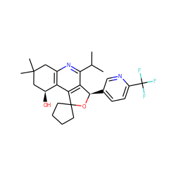 CC(C)c1nc2c(c3c1[C@@H](c1ccc(C(F)(F)F)nc1)OC31CCCC1)[C@@H](O)CC(C)(C)C2 ZINC000114344837
