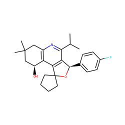 CC(C)c1nc2c(c3c1[C@@H](c1ccc(F)cc1)OC31CCCC1)[C@@H](O)CC(C)(C)C2 ZINC000114344217