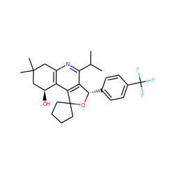 CC(C)c1nc2c(c3c1[C@H](c1ccc(C(F)(F)F)cc1)OC31CCCC1)[C@@H](O)CC(C)(C)C2 ZINC000114344109