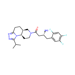 CC(C)c1nnc2n1[C@@H]1CCN(C(=O)C[C@H](N)Cc3cc(F)c(F)cc3F)C[C@@H]1CC2 ZINC001772574211