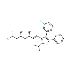 CC(C)c1sc(-c2ccccc2)c(-c2cccc(F)c2)c1/C=C/[C@@H](O)C[C@@H](O)CC(=O)O ZINC000027633020