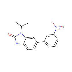 CC(C)n1c(=O)[nH]c2ccc(-c3cccc([N+](=O)[O-])c3)cc21 ZINC000000008878