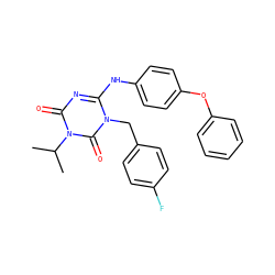 CC(C)n1c(=O)nc(Nc2ccc(Oc3ccccc3)cc2)n(Cc2ccc(F)cc2)c1=O ZINC000200528352