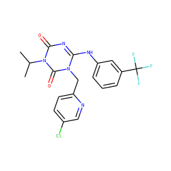CC(C)n1c(=O)nc(Nc2cccc(C(F)(F)F)c2)n(Cc2ccc(Cl)cn2)c1=O ZINC000200525495