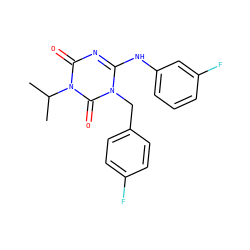 CC(C)n1c(=O)nc(Nc2cccc(F)c2)n(Cc2ccc(F)cc2)c1=O ZINC000200523944