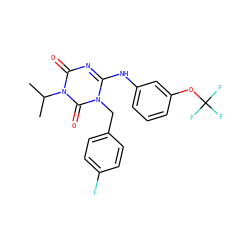 CC(C)n1c(=O)nc(Nc2cccc(OC(F)(F)F)c2)n(Cc2ccc(F)cc2)c1=O ZINC000200508500