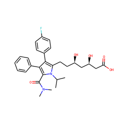 CC(C)n1c(CC[C@@H](O)C[C@@H](O)CC(=O)O)c(-c2ccc(F)cc2)c(-c2ccccc2)c1C(=O)N(C)C ZINC000028951335