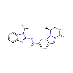 CC(C)n1c(NC(=O)c2ccc3cc4n(c3c2)[C@@H](C)CNC4=O)nc2ccccc21 ZINC000117690022